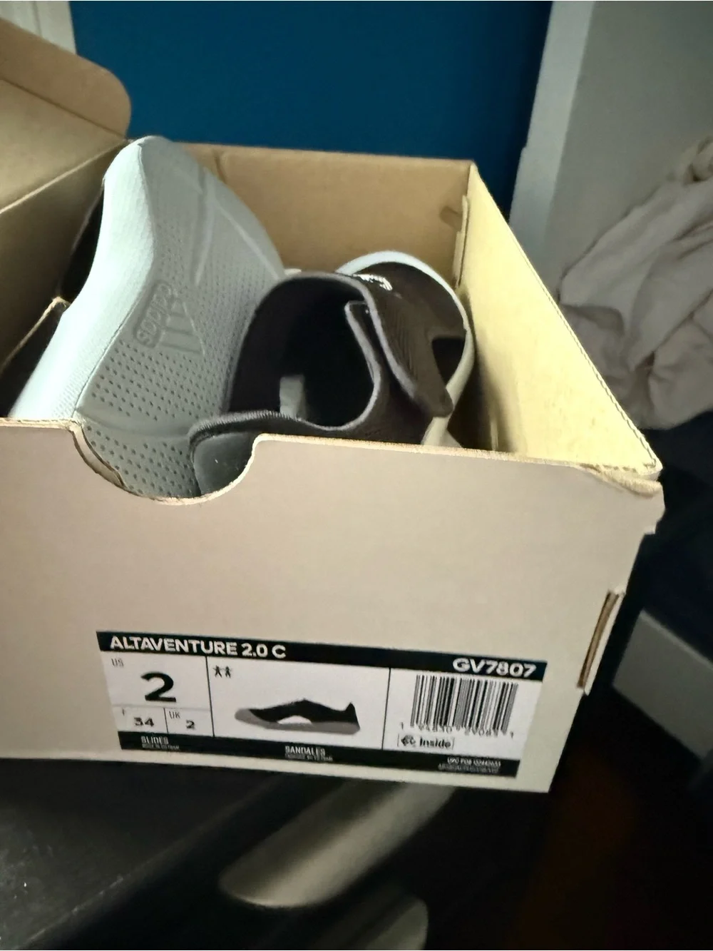 adidas Black Slip-On Sneakers with White Logo and Gray Toe